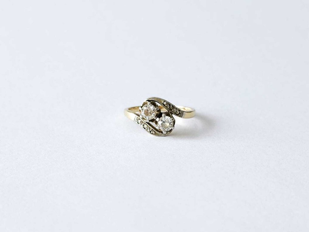 戒指 - 18 克拉 黃金 -  0.50ct. tw. 鉆石 (天然)  #1.0