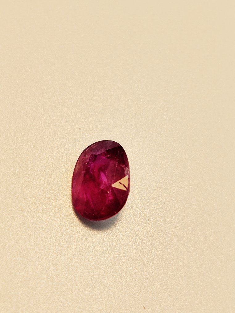 1 pcs Rood Robijn - 1.56 ct - Bellerophon Gemlab - Ruby 1.564 onverwarmd #2.1