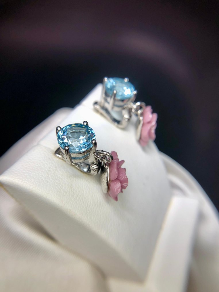 没有保留价 - 耳环 银 黄宝石 #4.3