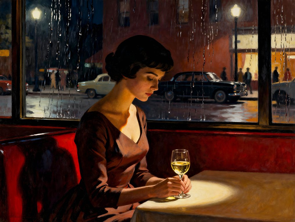 Le Yack - A Glass in the Rain - Hand signed #1.0