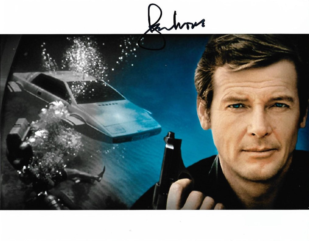 Roger Moore - Autographed Photo "The Spy Who Loved Me" James Bond 007 with b'bc COA. #1.0