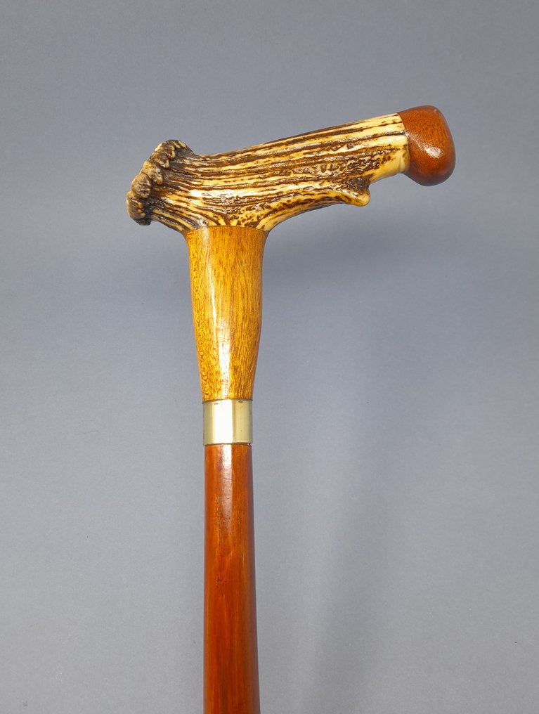 Μπαστούνι - Ξύλο, Κέρατο, Ορείχαλκος - σήμα λευκού τριανταφύλλου του Γιορκ #1.0