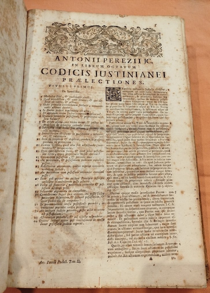 Antonius Perezius - Praelectiones in Duodecim Libros Codicis Iustiniani - 1755 #4.3