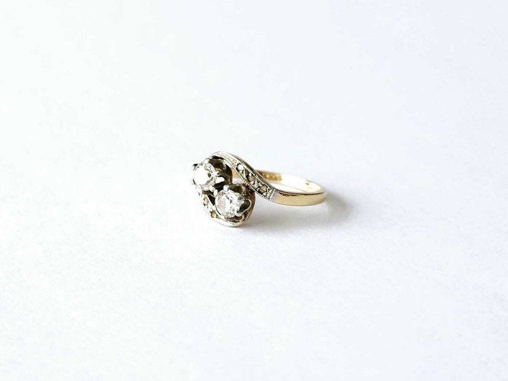 戒指 - 18 克拉 黃金 -  0.50ct. tw. 鉆石 (天然)  #1.0