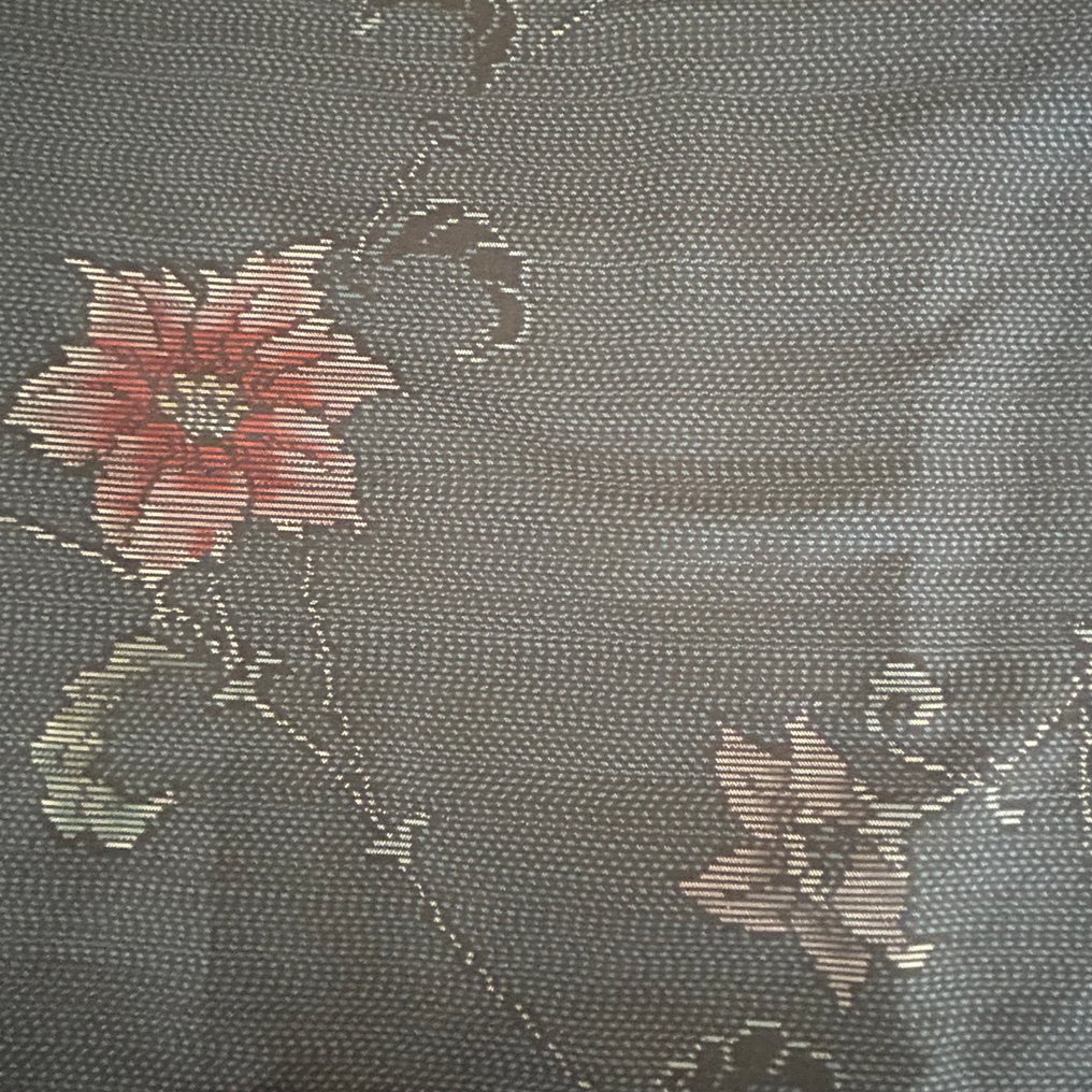 正宗大岛紬羽织，纯丝，花卉阿拉伯式图案，传统工艺，手工编织 - 絲 - 日本 - 平成時期（1989年至今） #3.2