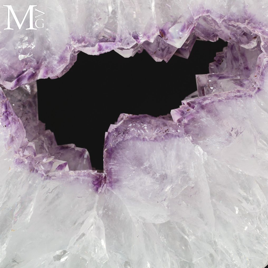 Een echt wonder van de natuur - prachtige kwarts en amethist hart - natuurlijke kristallisatie - Hoogte: 350 mm - Breedte: 340 mm- 8900 g #1.0