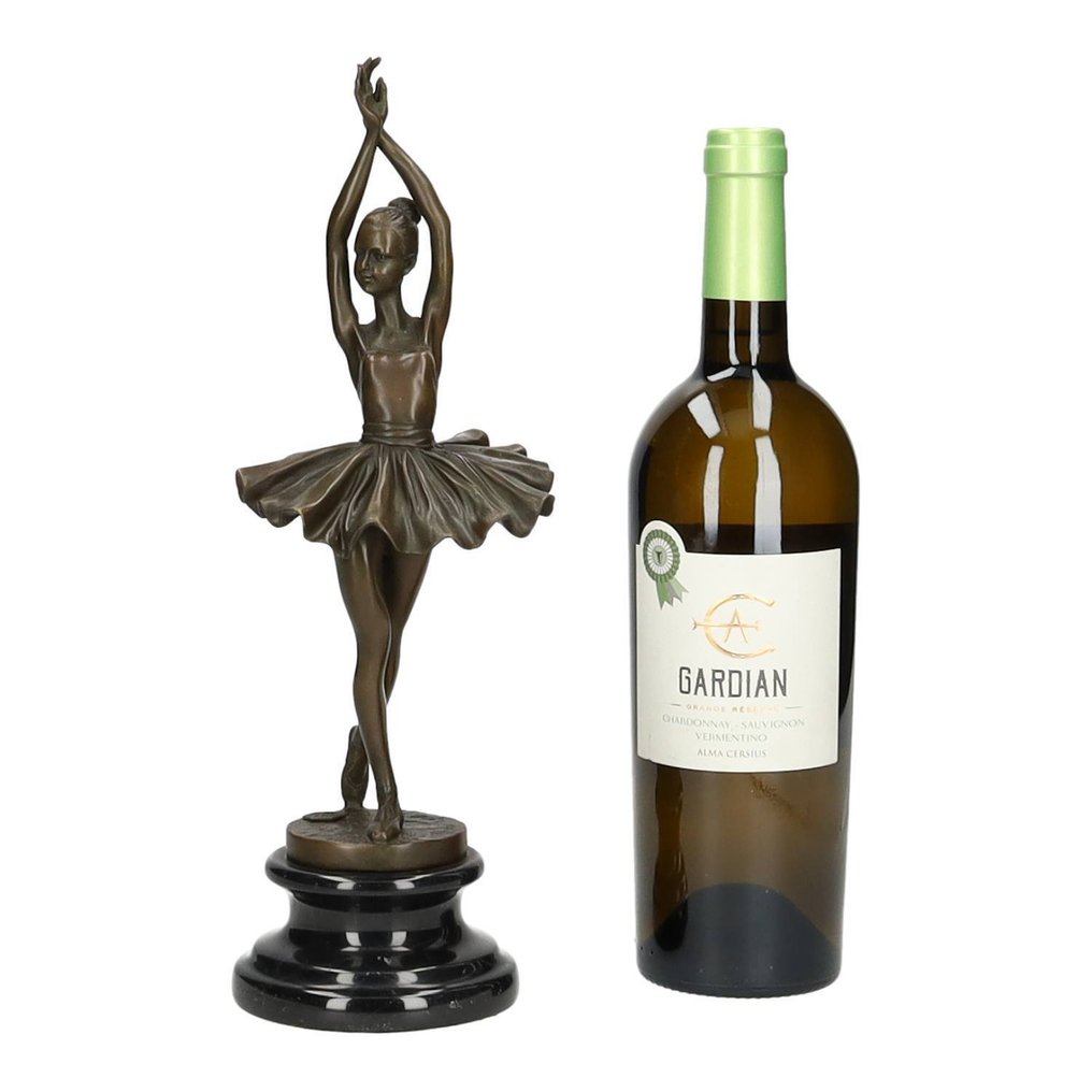 Statuette - A bronze ballerina - Bronze, Marmor #1.0
