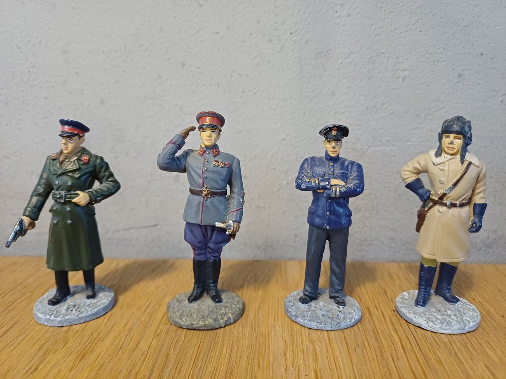 Φιγούρα μινιατούρα - Exclusieve Set: 4 Handbeschilderde Sovjet-Officieren (WO2)  (4) - Κασσίτερος #1.0