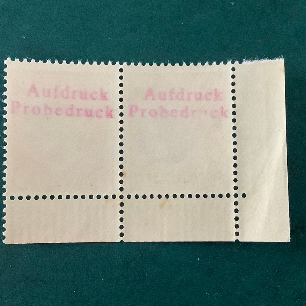 德国 - 本地邮政区 1945 - 阿尔滕堡：8派成对，带有黑色和蓝色的黑色处理测试。 - Michel #2.1
