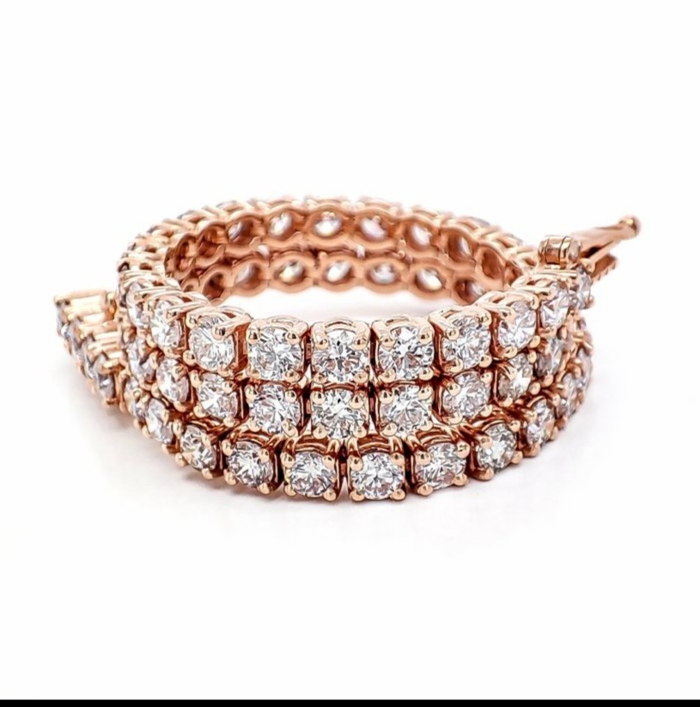 Βραχιόλι τένις - 14 καράτια Ροζ χρυσό -  5.20ct. tw. Διαμάντι (Φυσικό) - Διαμάντι #2.1