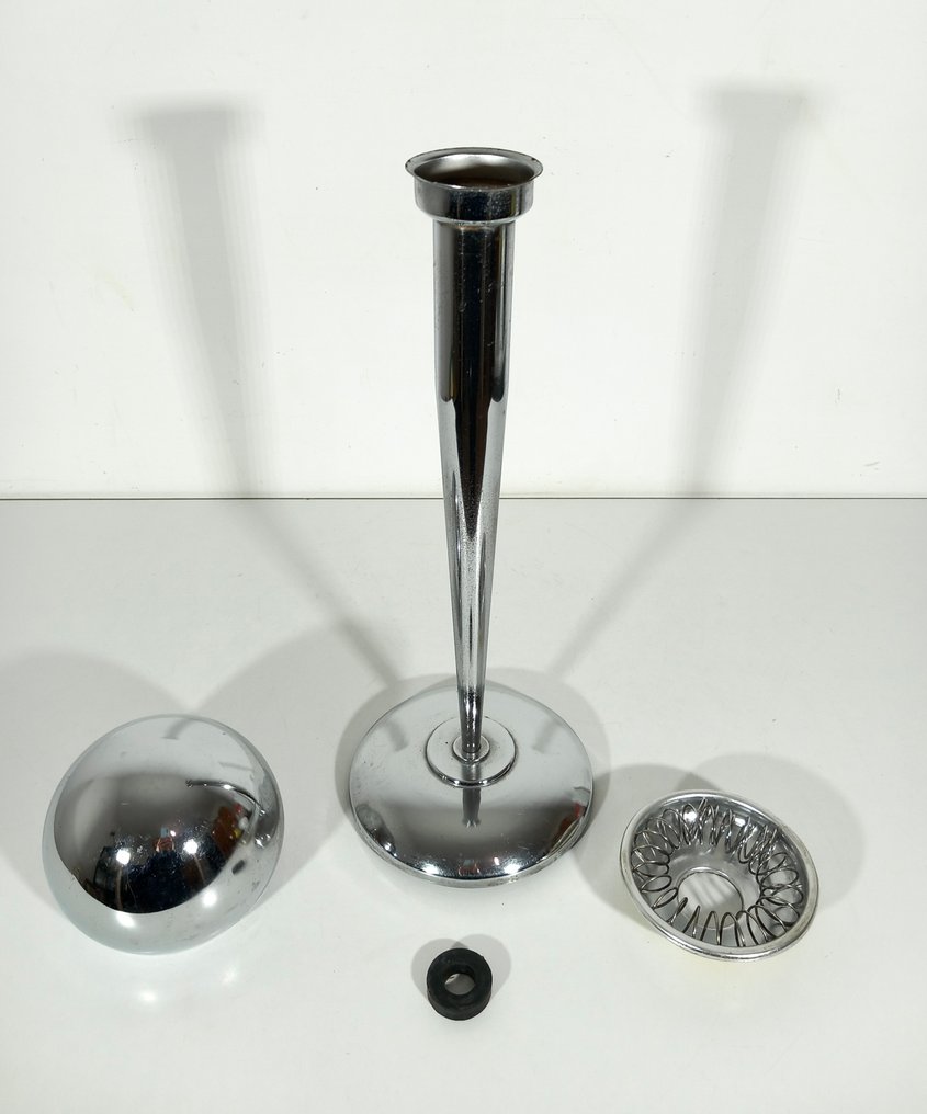 Posacenere - Chromed steel - Magnetic floor ashtray - Space Age Design 1960 #4.3