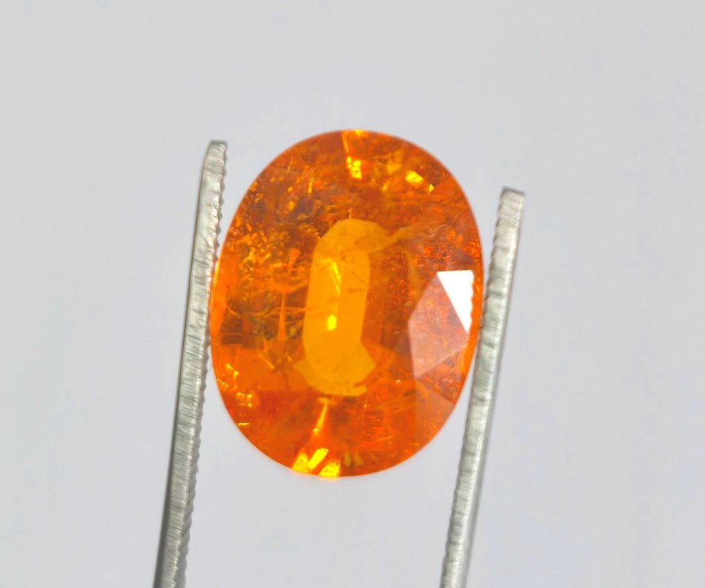 1 pcs  Portocaliu Granat  - 6.09 ct - Asociația internațională de pietre prețioase colorate (ICA GemLab) - Fanta Orange #1.0