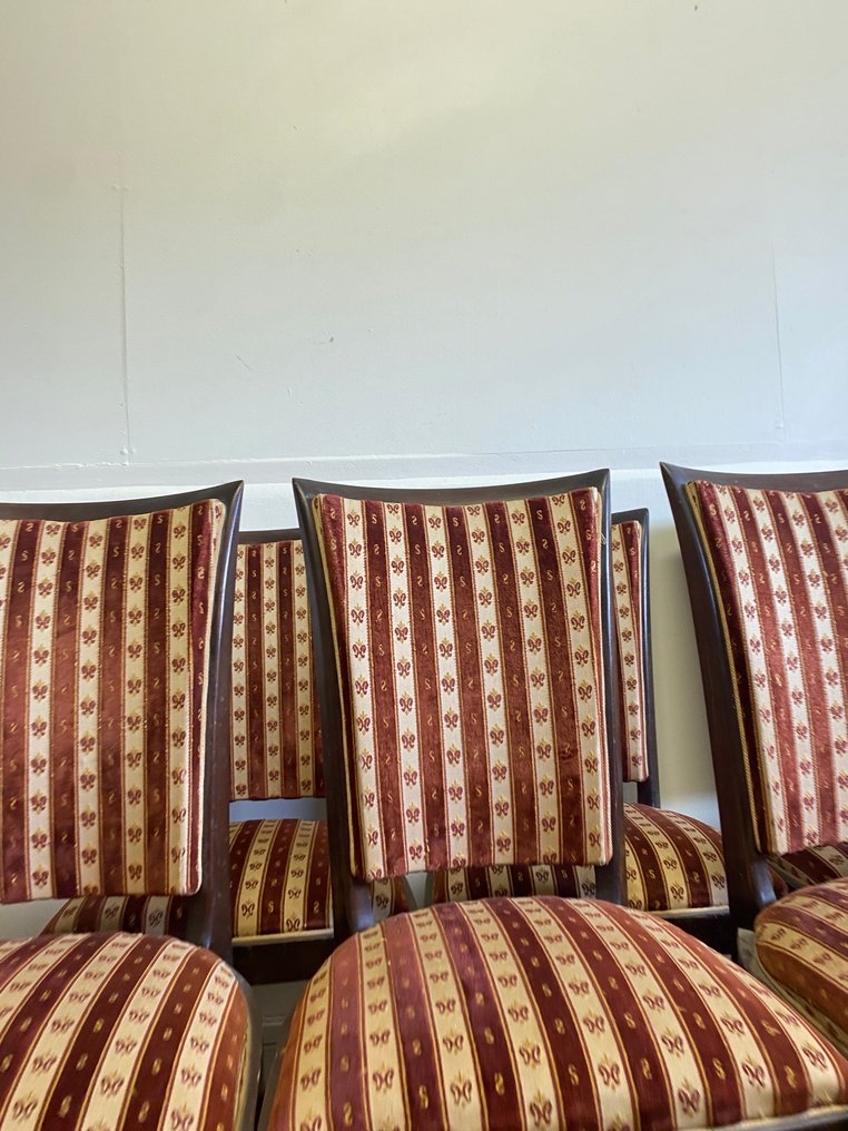 Καρέκλα (6) - Ξύλο, Ύφασμα - Art Déco Français #3.2