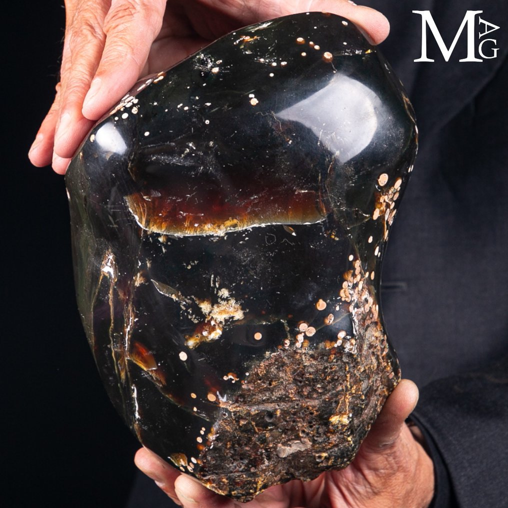 AMBRA SUMATRA 来自苏门答腊的化石琥珀标本——稀有样本，色彩对比非凡 - 高度: 193 mm - 宽度: 144 mm- 1435 g #2.1