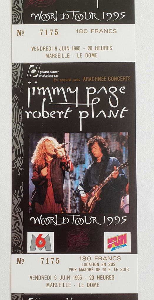 Jimmy Page, Robert Plant - 官方演唱会门票 - 世界巡回演唱会 - 编号7175 - 官方（演唱会）门票 - 1995 #4.3
