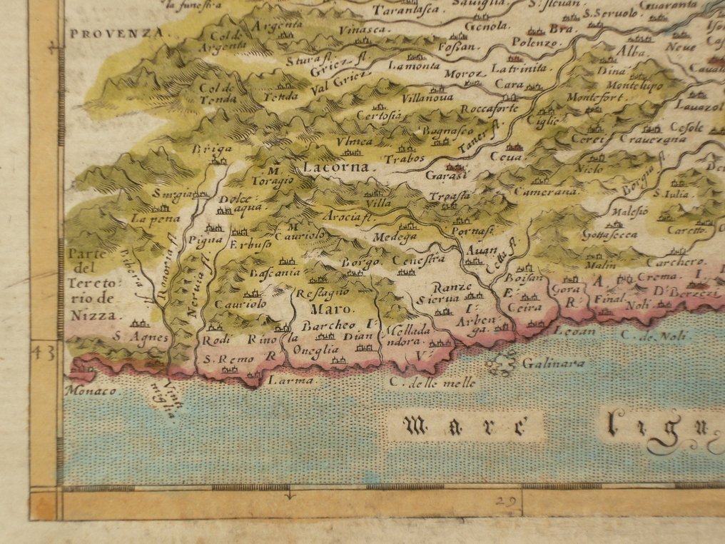 Italy - Torino / Genua / Piemonte; J.A. Magini - Pedemontium Monsferratus et Liguria - 1597 #4.3