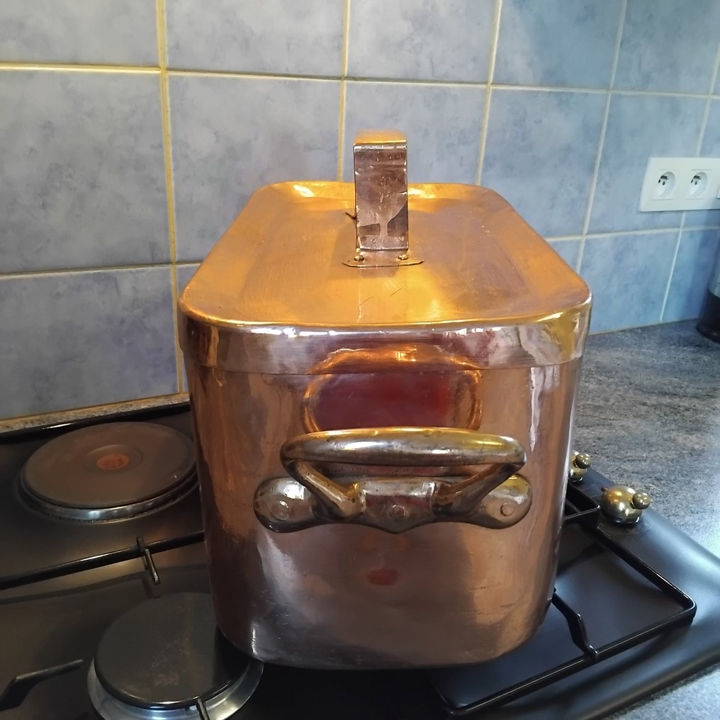 烤盘 - 红铜，黄铜：18世纪。 - 盖章的人 巴黎 #3.2