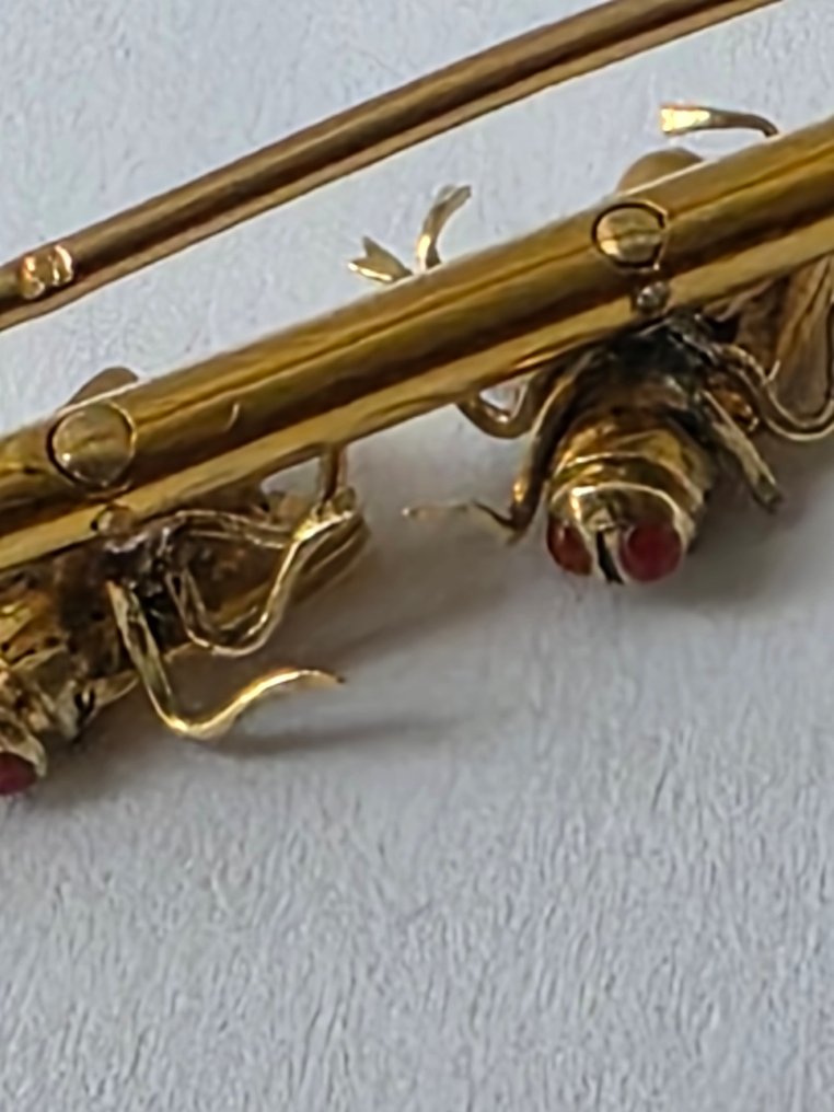 胸针 - 18K包金 黄金 钻石 (天然)  - 珍珠 - 拿破仑三世时代 #4.3