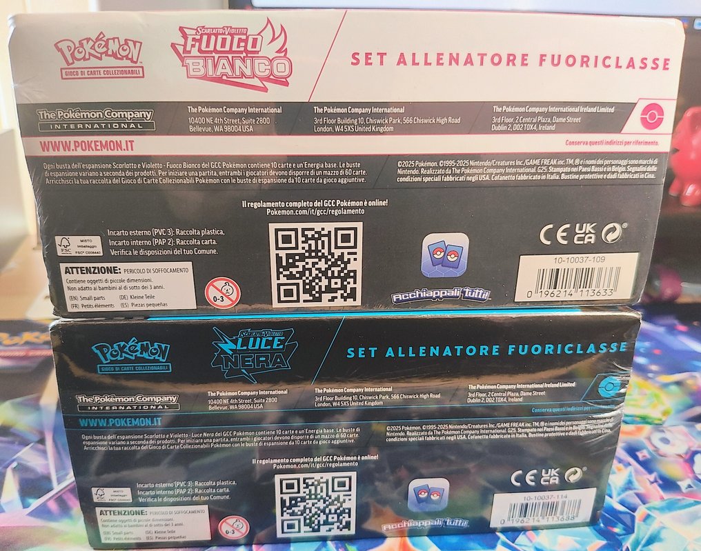 Pokémon - 2 Elite trainer box - Pokemon ETB Elite Trainer Box sigillato Scarlatto e Violetto -LUCE NERA -FUOCO BIANCO ITA - Scarlet & Violet #2.1