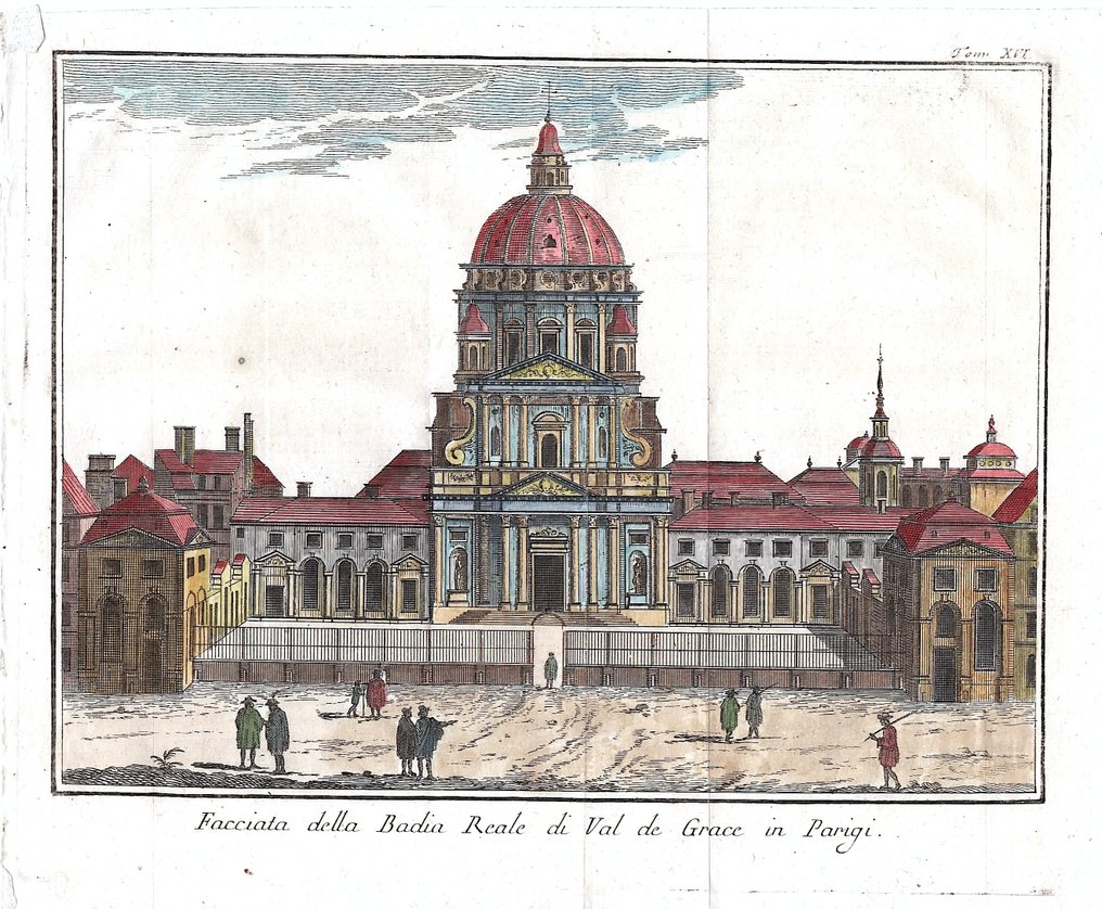 Frankreich - Paris; T. Salmon - Facciata della Badia Reale di Val de Grace in Parigi - 1721-1750 #3.2