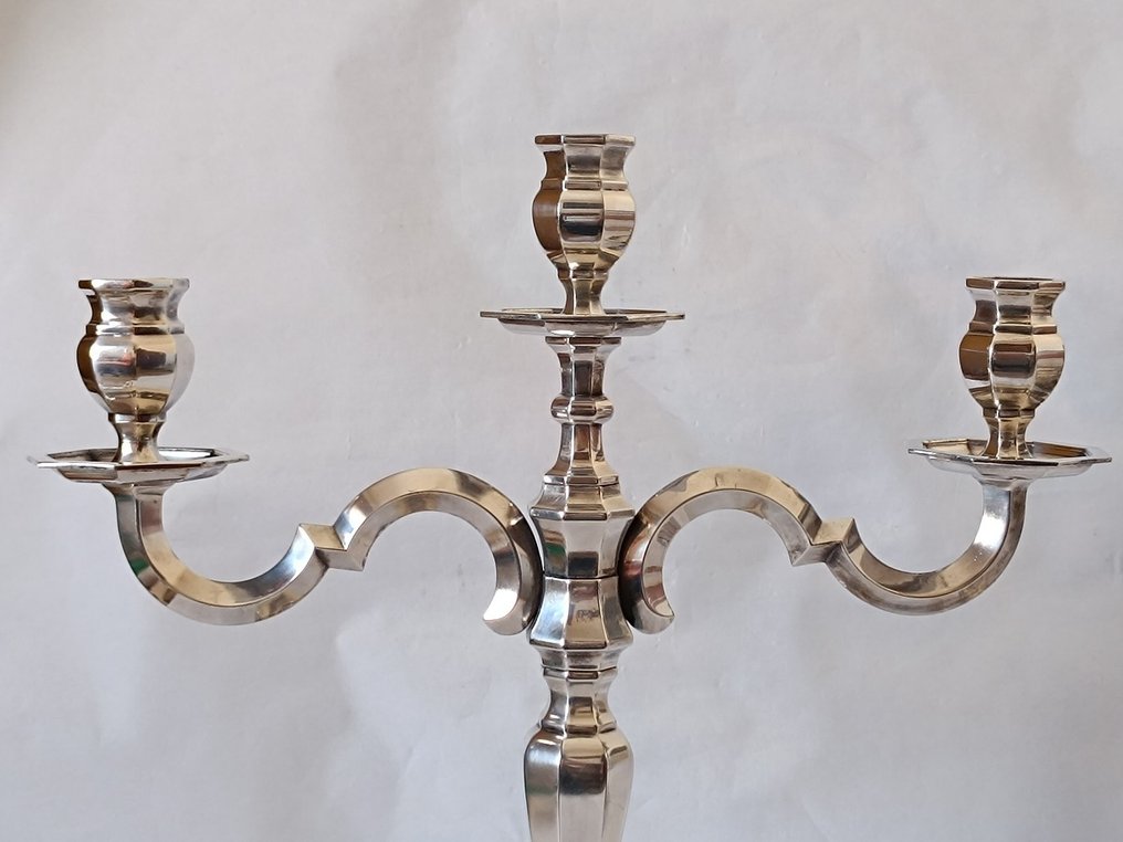 MENESES - Candlestick (2) - Alpaca Silver-plated - Quality of Silverware #3.2