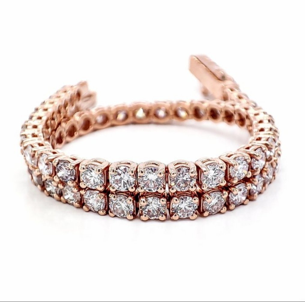 Βραχιόλι τένις - 14 καράτια Ροζ χρυσό -  5.20ct. tw. Διαμάντι (Φυσικό) - Διαμάντι #1.0