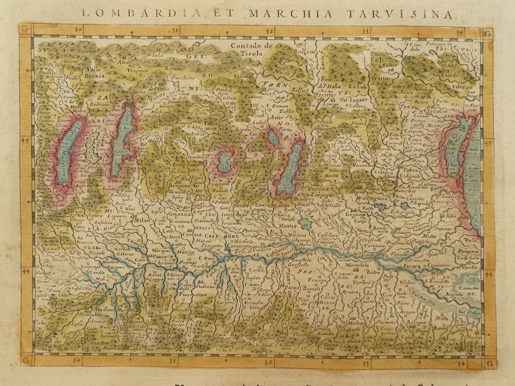 Italien - Lombardia / Brescia / Bergamo / Milano / Modena / Bologna; J.A. Magini - Lombardia et Marchia Tarvisina - 1597 #1.0