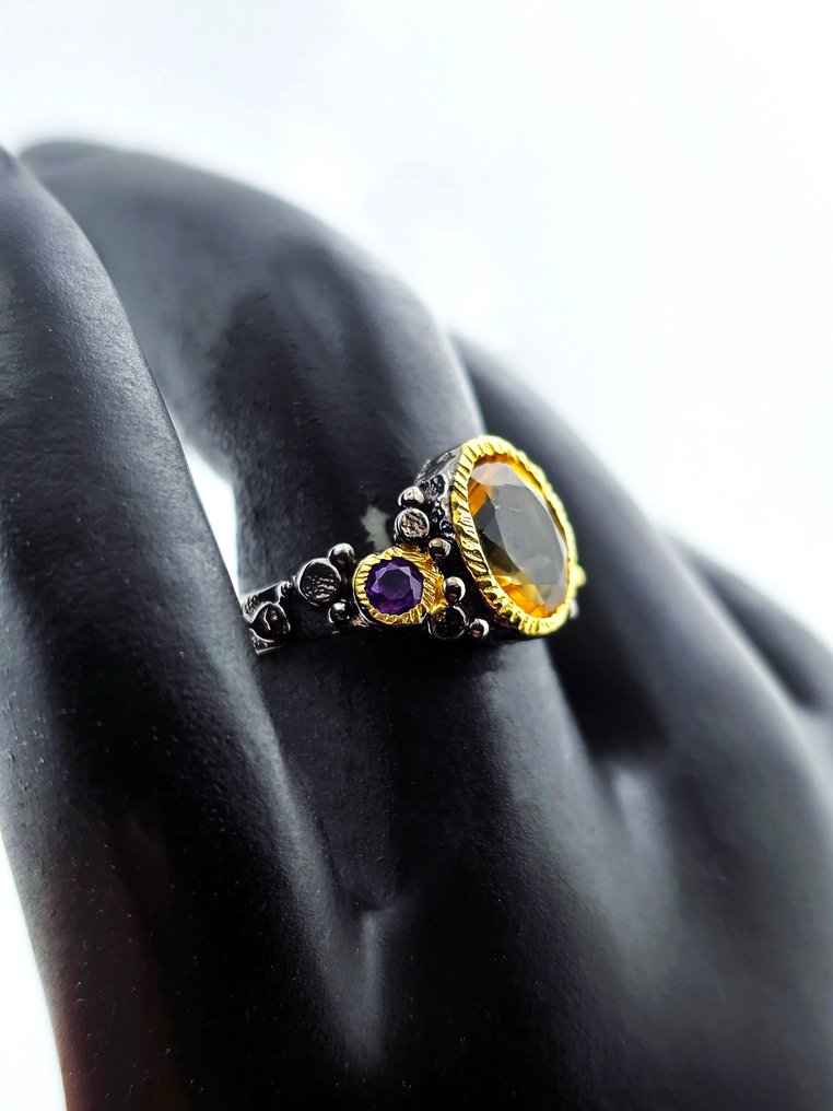 Cytryn - Srebro - Pierścionek - Ekskluzywny design #3.2