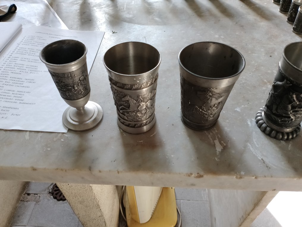 Rein zinn - rein zinn - 聖餐杯 (26) - 26pz assortiti calice peltro e stagno - 青铜色 - Calice #4.3