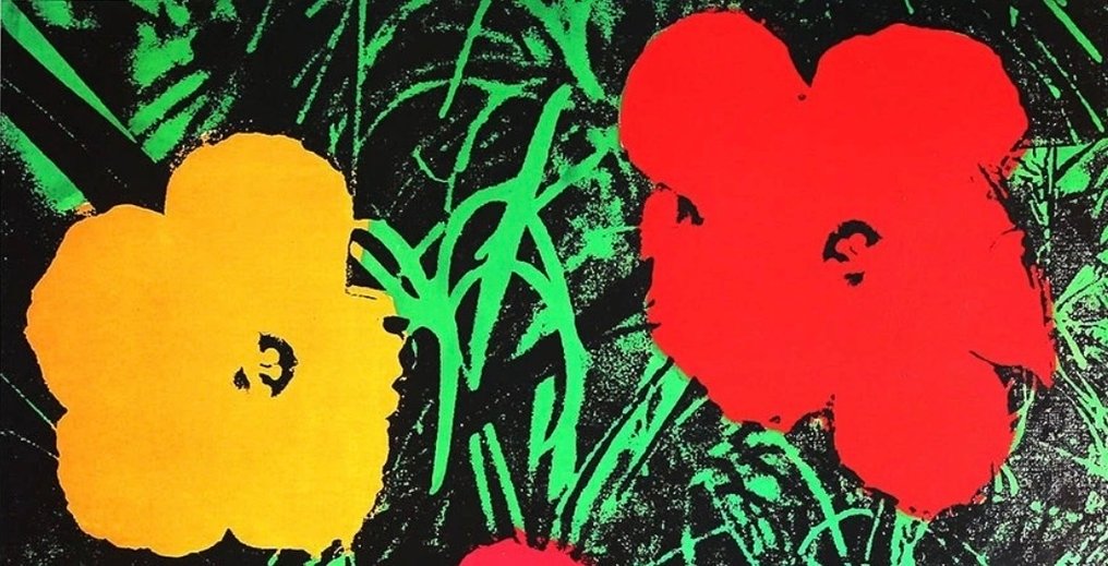 Andy Warhol - “Flowers, 1964”. Met AW stempel. 90x90 cm. - anii `60 #3.2