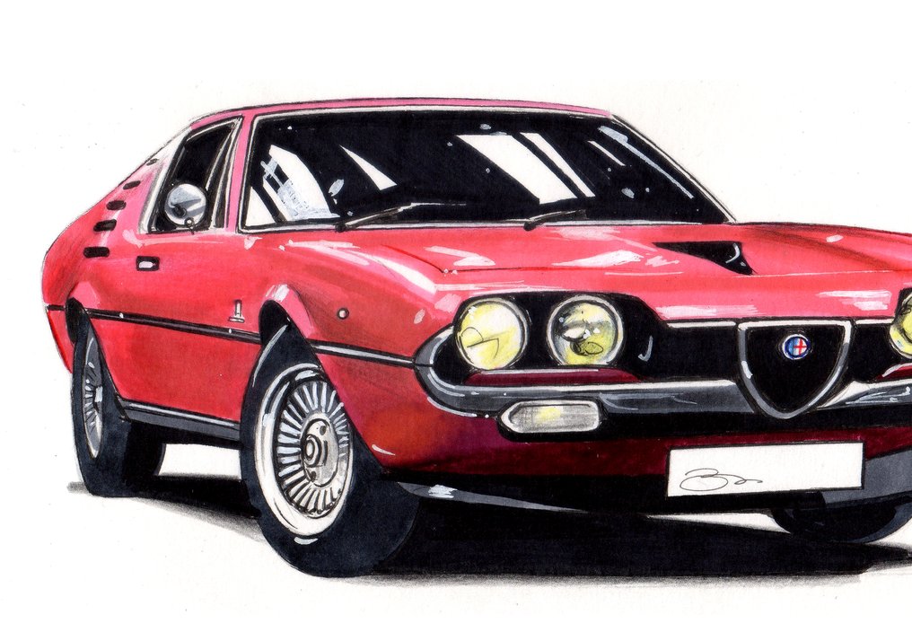 dibujo original - Alfa Romeo - Alfa Romeo Montréal - Baes gerald - 2021 #3.2