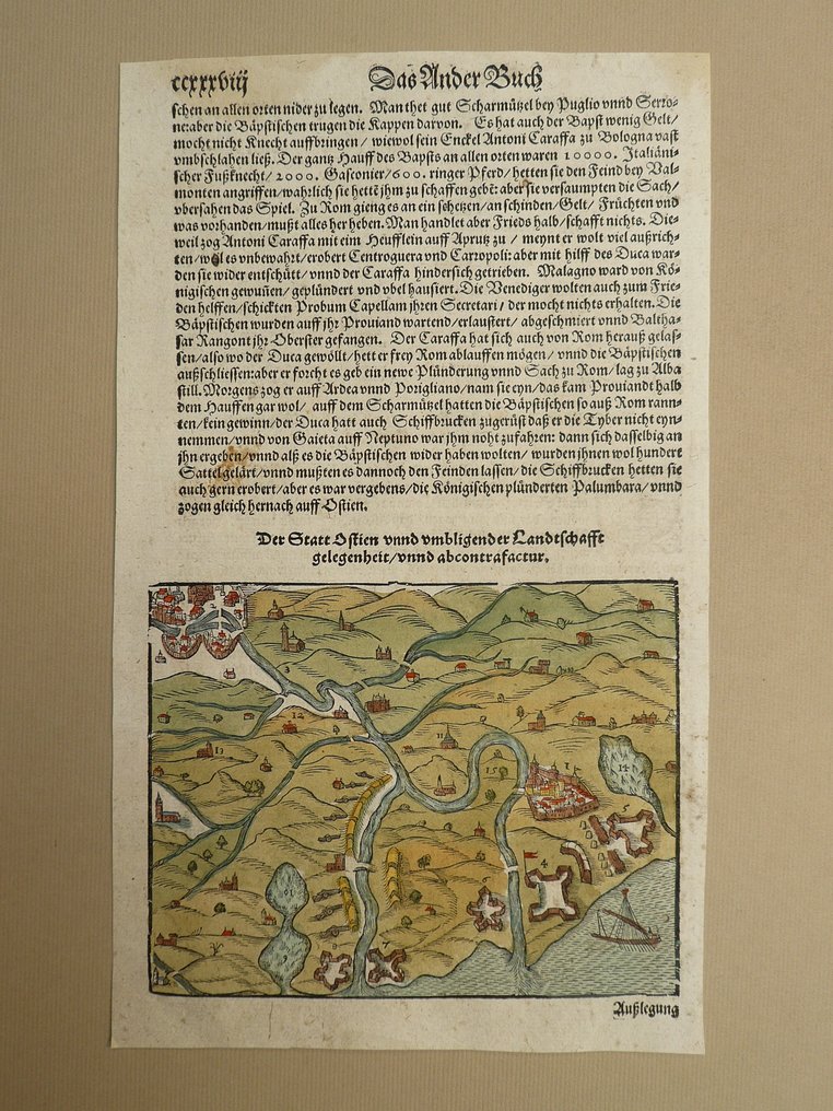 Italy - Lazio, Roma, Ostia; Sebastian Münster - Die Statt Ostien und umbligender Landtschafft - 1561-1580 #1.0