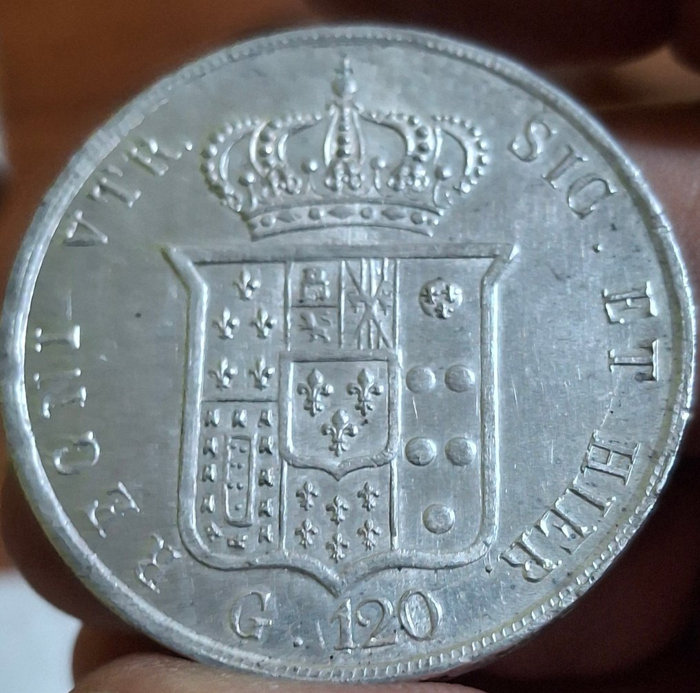 意大利，两西西里王国 Ferdinando II di Borbone. Piastra da 120 Grana 1857 #1.0