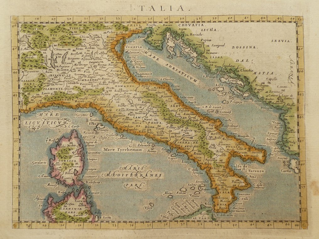 Italy - Sardegna / Sicilia / Corsica; J.A. Magini - Italia - 1597 #1.0
