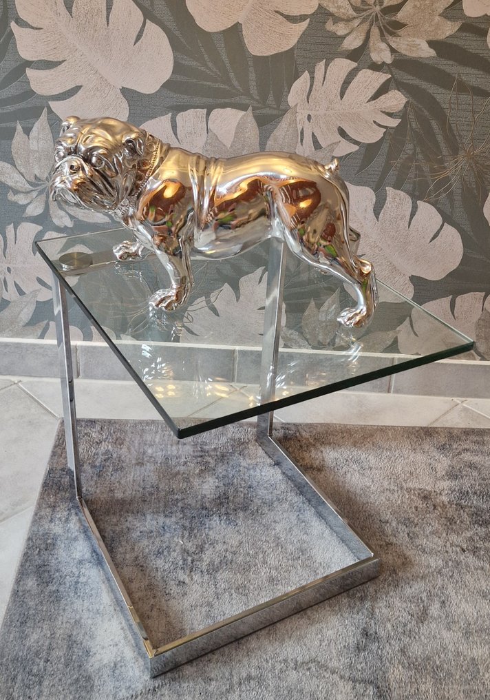 Gebra - Sivupöytä - Lasi, Metalli - designmöbelstück #3.2