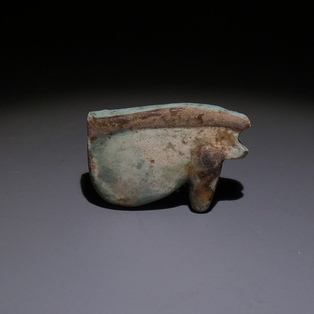 Ancient Egyptian Faience Eye of Horus, Wedjat. 3 cm L. Late Period, 664 - 332 BC #2.1