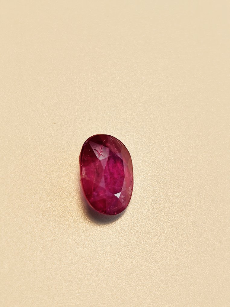 1 pcs Rood Robijn - 1.56 ct - Bellerophon Gemlab - Ruby 1.564 onverwarmd #3.2