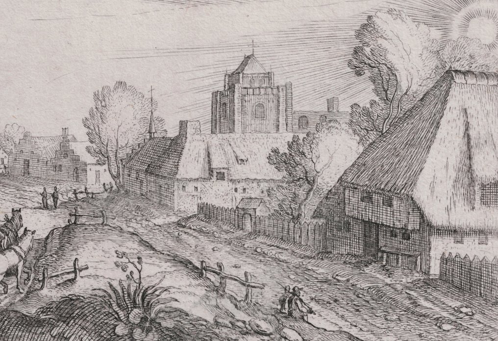 Matthijs Bril (1550-1583) - Flemish Village Scene #3.2