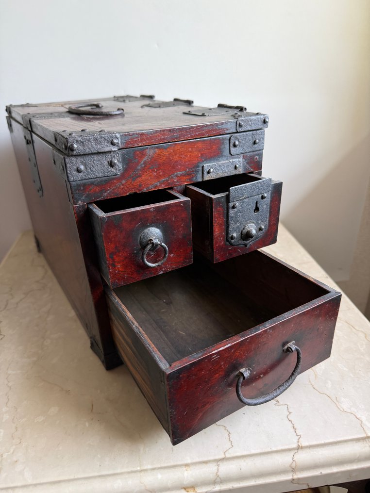 盒 - 免运费 古董 Suzuribako 箱型收银机墨盒柜 - 鈴裡箱 #4.3