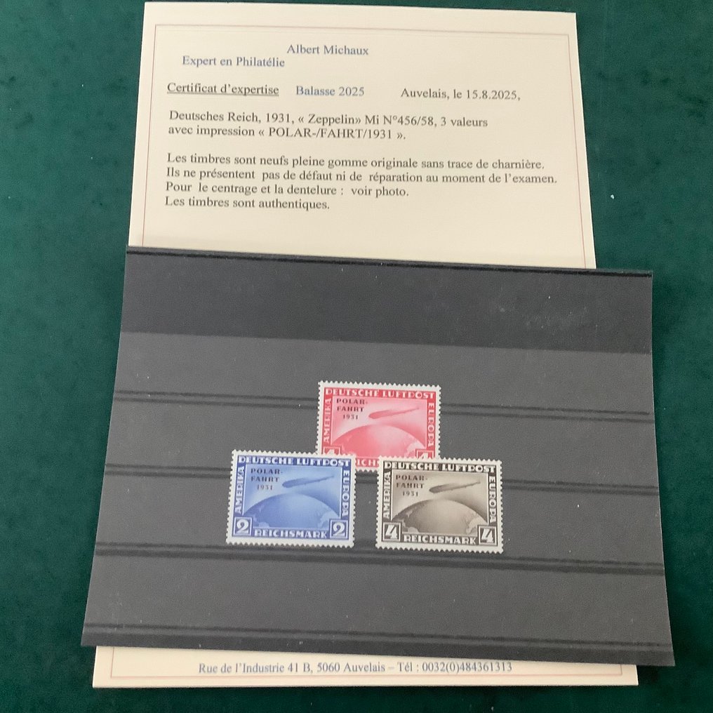 Γερμανική Αυτοκρατορία 1931 - NO RP - Polar Farth - βασικές τιμές με το πιο πρόσφατο πιστοποιητικό Balasse. - Michel 456/458 #1.0