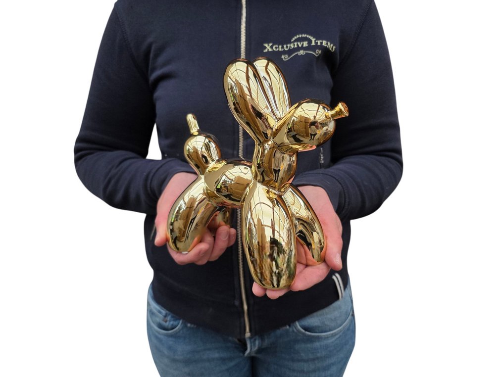 Statuie, Balloon Dog - Mirror Gold - 19 cm - Faianță #1.0