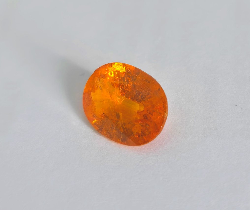 1 pcs  Portocaliu Granat  - 6.09 ct - Asociația internațională de pietre prețioase colorate (ICA GemLab) - Fanta Orange #1.0