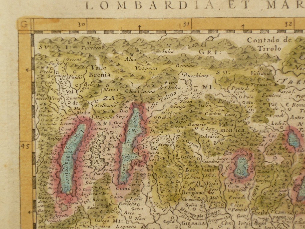 Italien - Lombardia / Brescia / Bergamo / Milano / Modena / Bologna; J.A. Magini - Lombardia et Marchia Tarvisina - 1597 #2.1