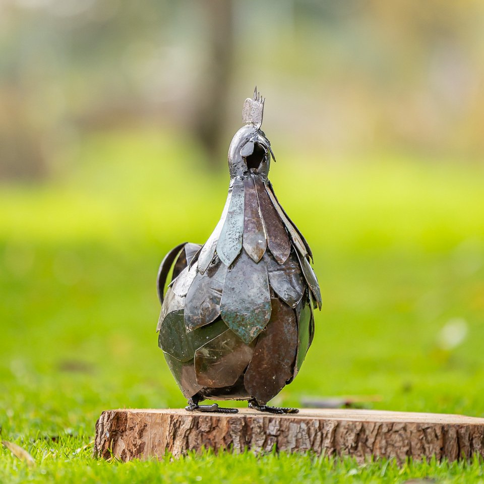 Sculpture, Zittende kip - 350 mm - Métal #2.1