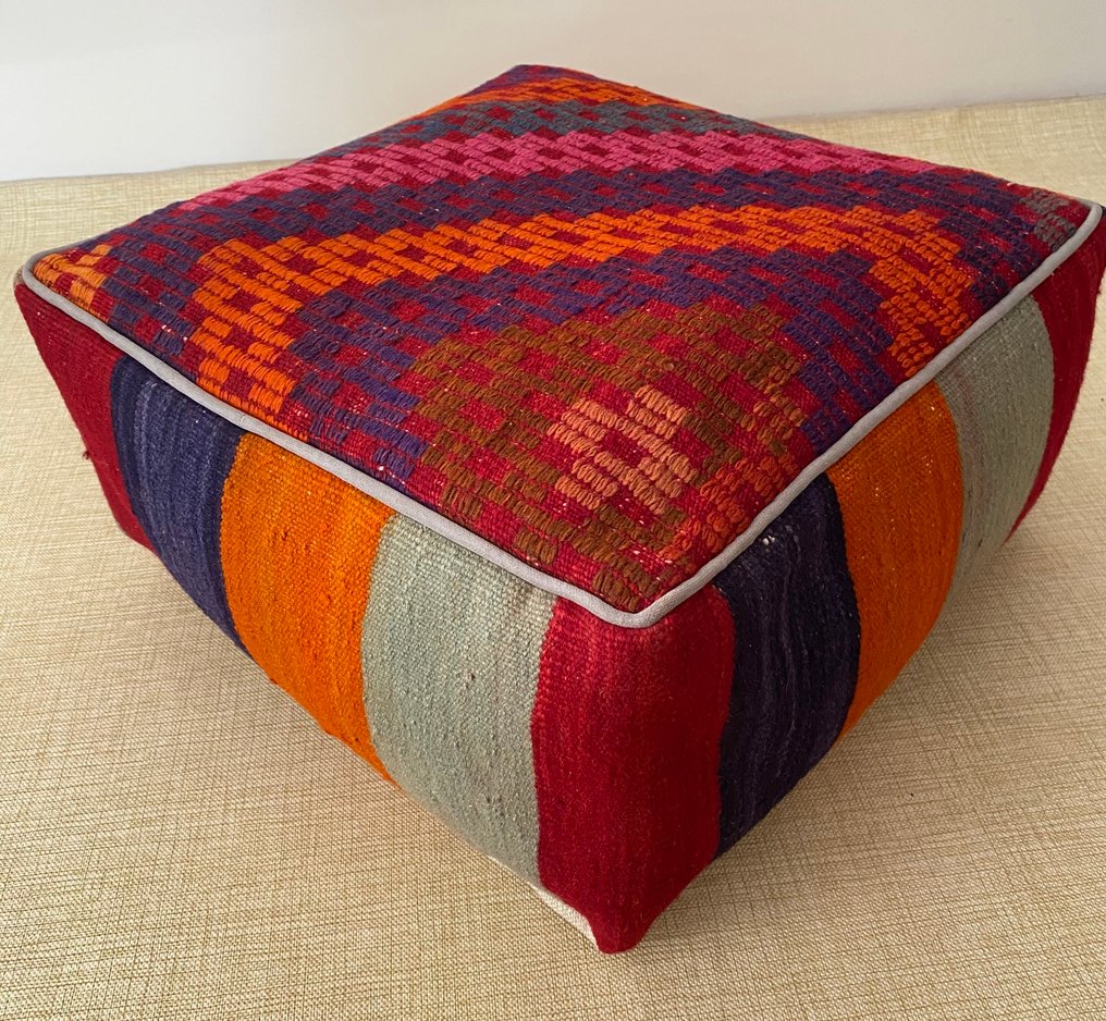 Kelim Poef - Kelim - 48 cm - 48 cm #1.0