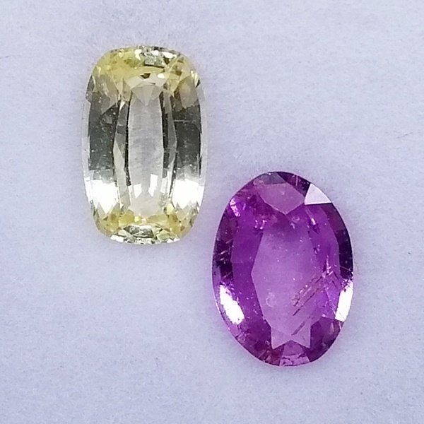 2 pcs  Sárga, Rózsaszín Zafír  - 1.59 ct - Instituto Gemólogico Español (IGE) #1.0