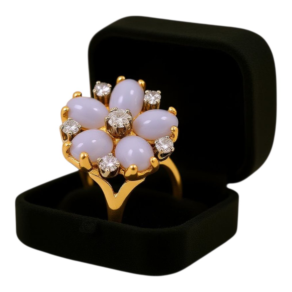 Ring - 14 karat Gulguld Diamant (Natur)  #1.0