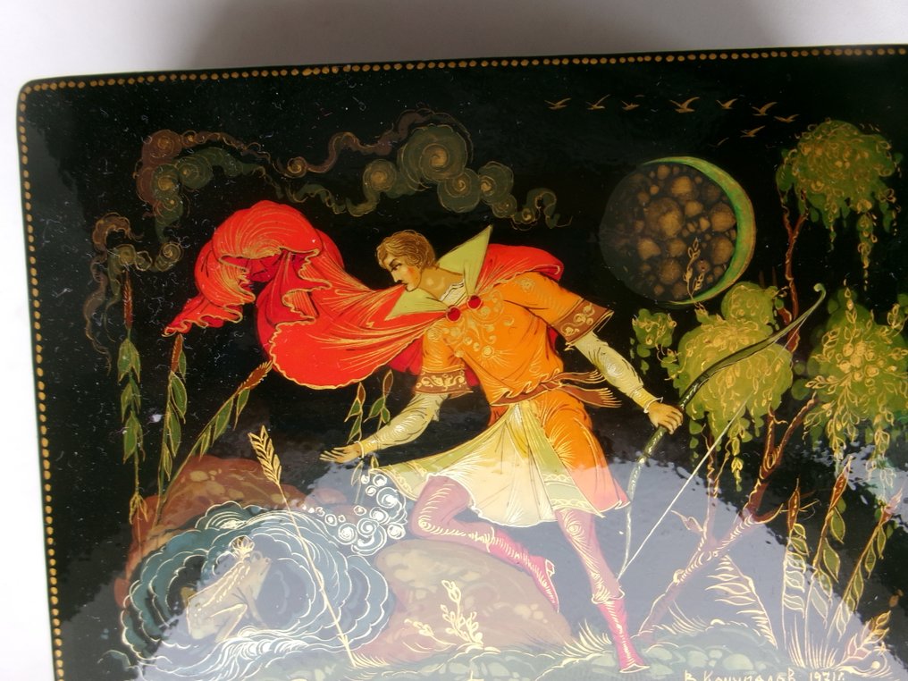 Palekh - 盒子 - 漆 - 微型画俄罗斯 #4.3