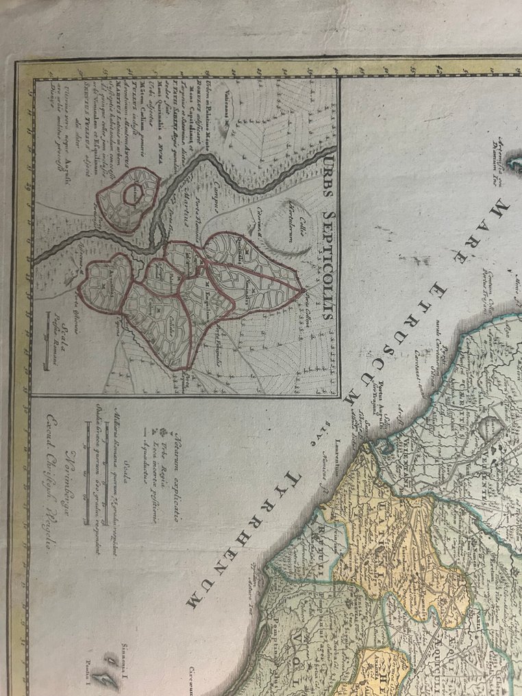 Italy - Tuscany / Lazio / Umbria / Abruzzo / Campania / Ischia / Procida / Nisida; Johann Christoph (Christophorus) Weigel - Italia Media – Lectioni Auctorum Classicorum Inprimis Necessaria - 1701-1720 #1.0