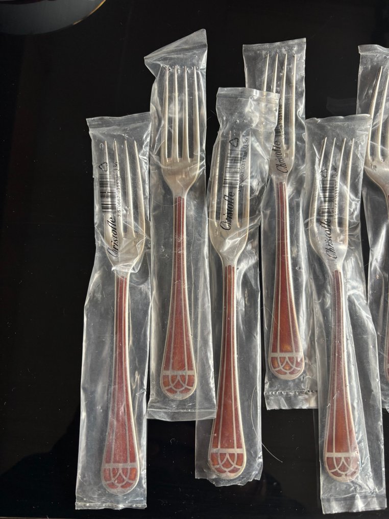 Christofle - Fork (9) - Talisman forks 20.5 cm - Silverplated #1.0